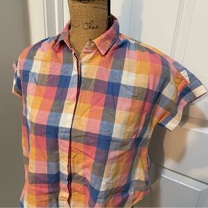 Madewell Plaid Cropped Button Up
